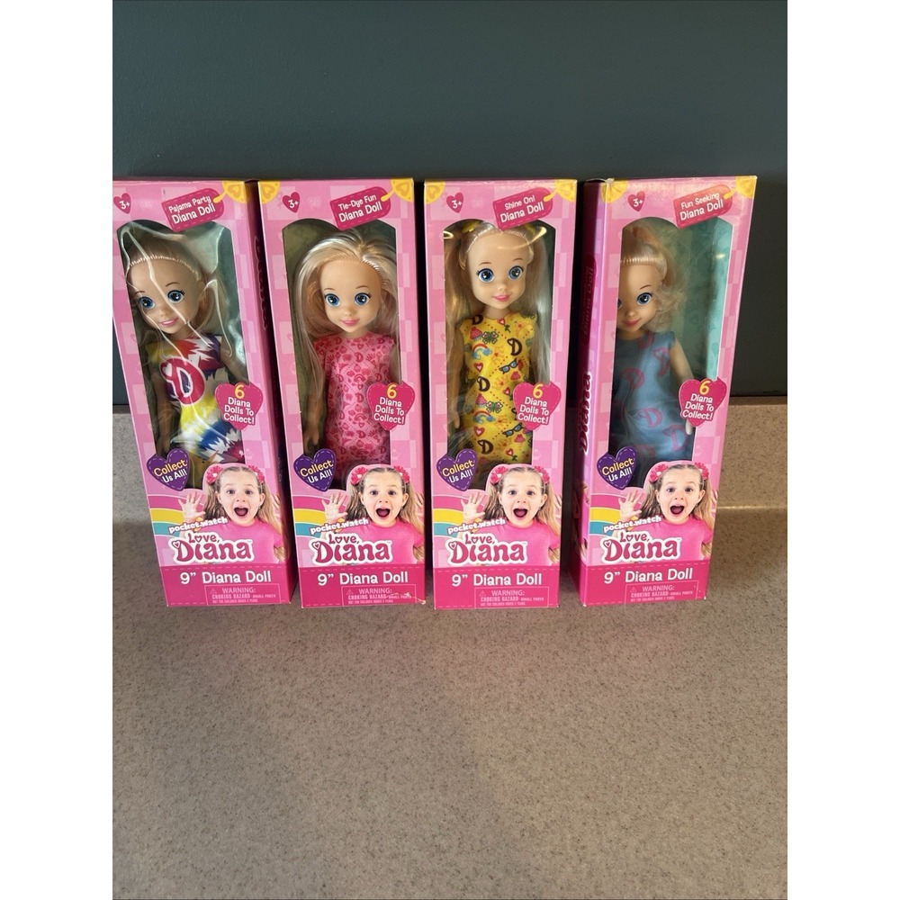 LOVE DIANA Shine On Diana Doll 9" Doll Figure Toy Girls Lot Of 4 Read